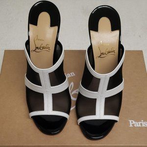 Christian Louboutin Black and White  Slides